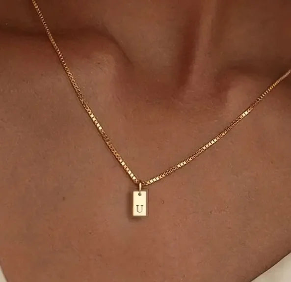 Alphabetical Titanium Steel Women's Chain Pendant Necklace
