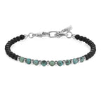 Sleek Matte Onyx Turquoise Beaded Bracelet