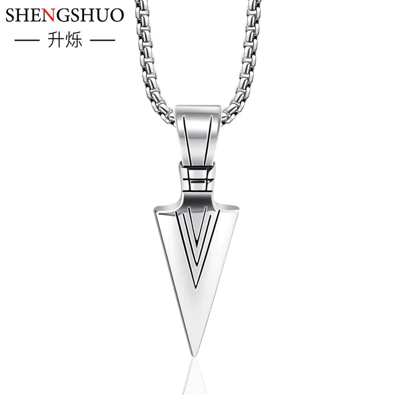 Men's Arrow Titanium Steel Necklace with Stainless Pendant