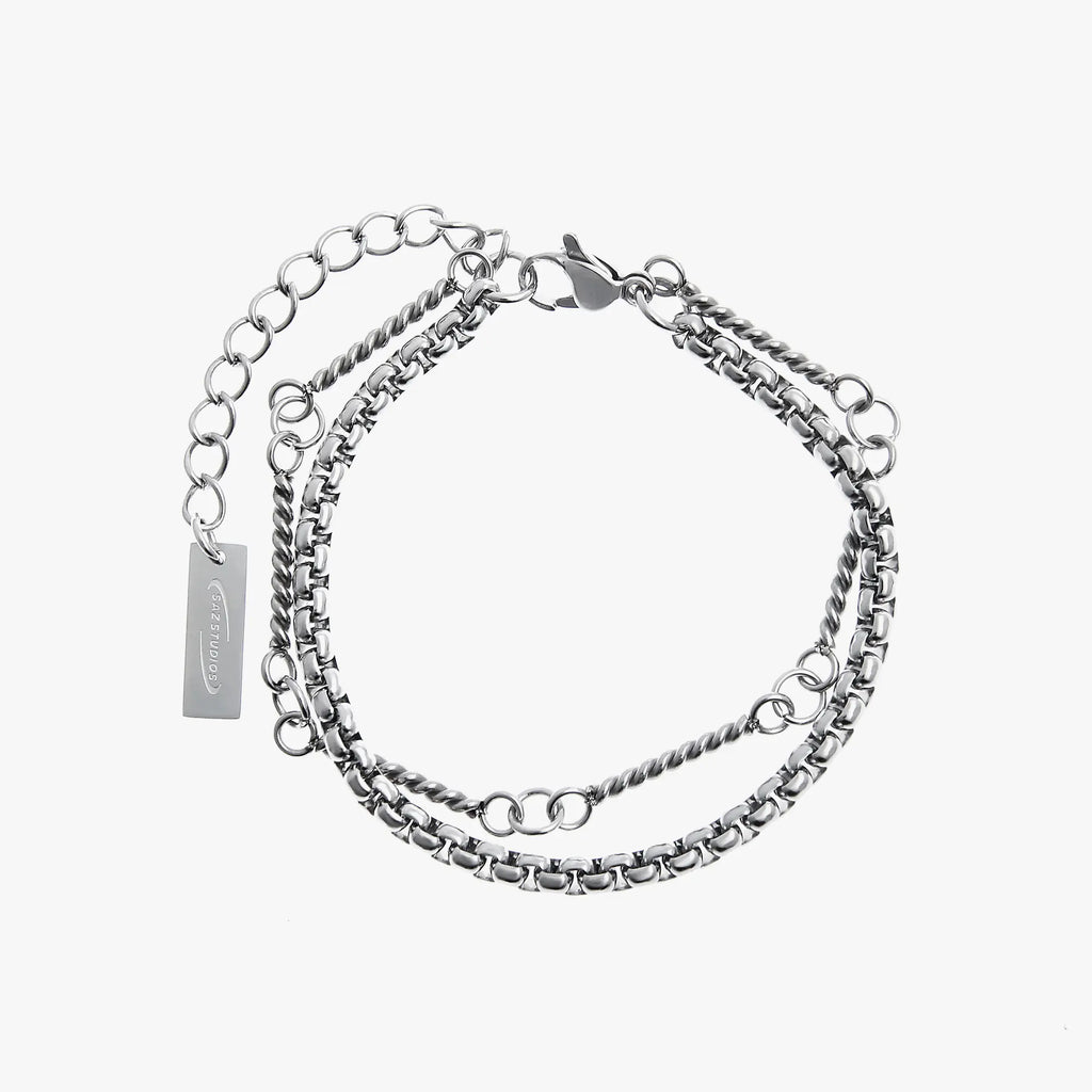 Double Layer Titanium Steel Chain Bracelet for Men
