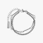 Double Layer Titanium Steel Chain Bracelet for Men