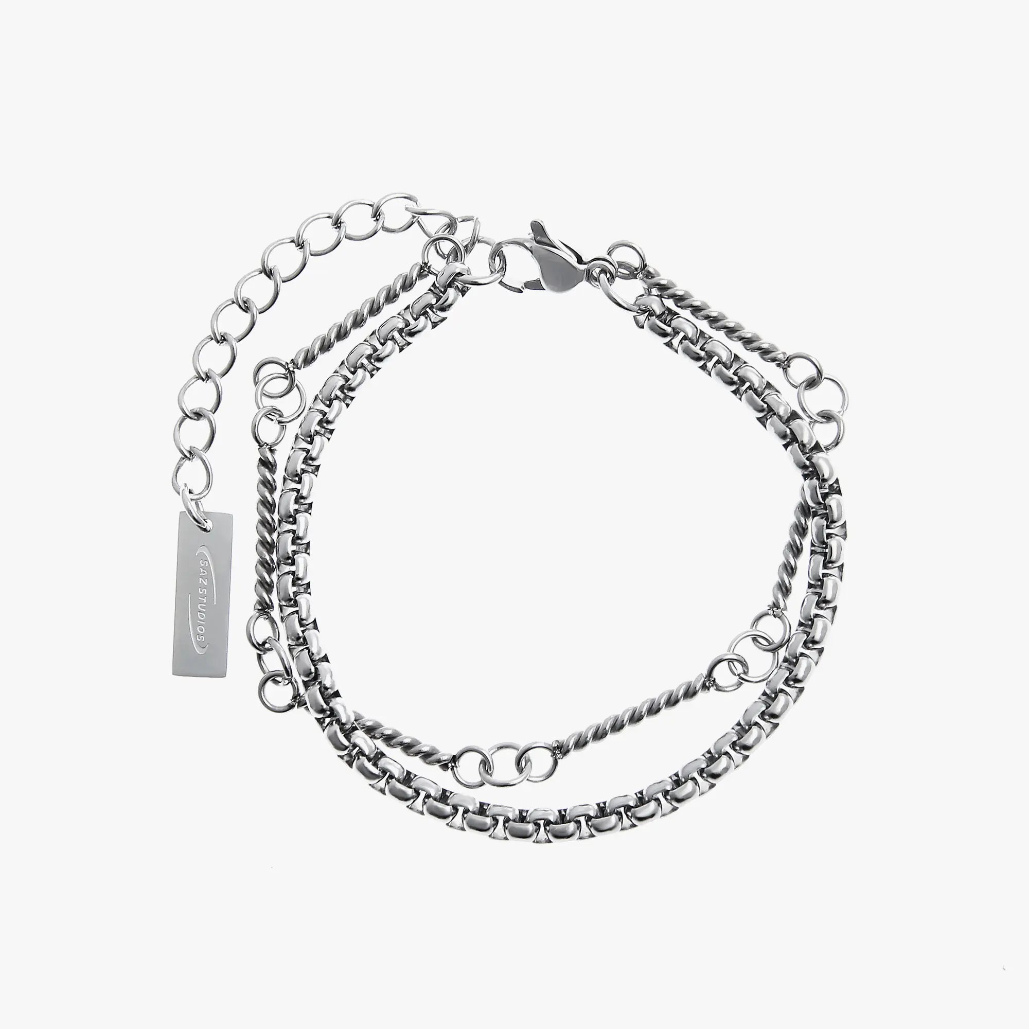 Double Layer Titanium Steel Chain Bracelet for Men