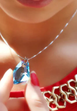 Austrian Crystal Necklace with Wish Stone Pendant