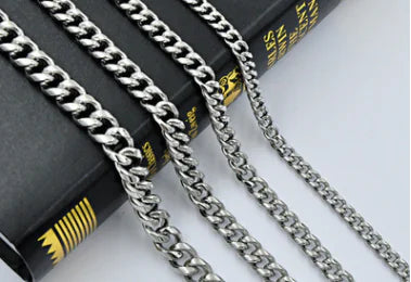 Men's Titanium Steel Round Link Chain