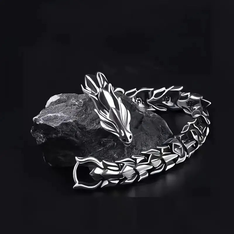 Vintage Dragon Head Alloy Men's Bracelet