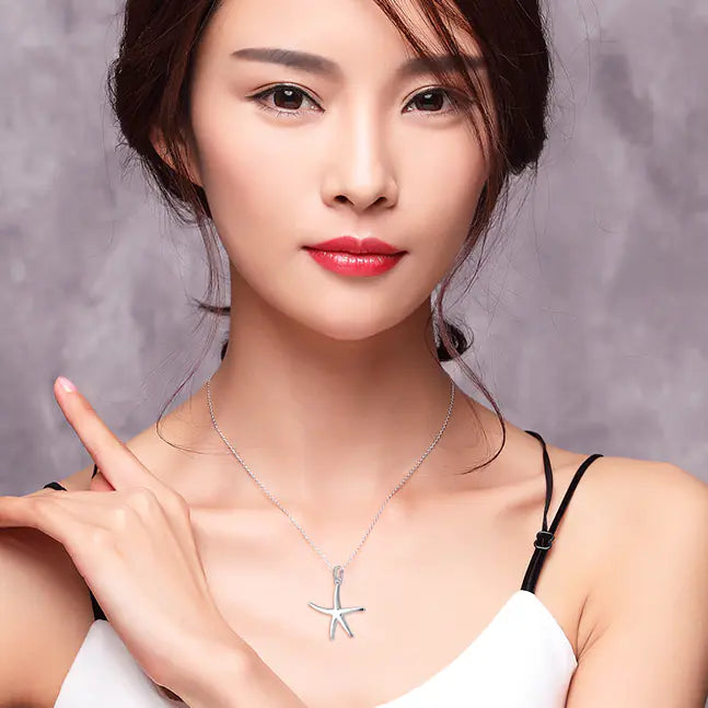 Starfish 925 Sterling Silver Women's Pendant Necklace,