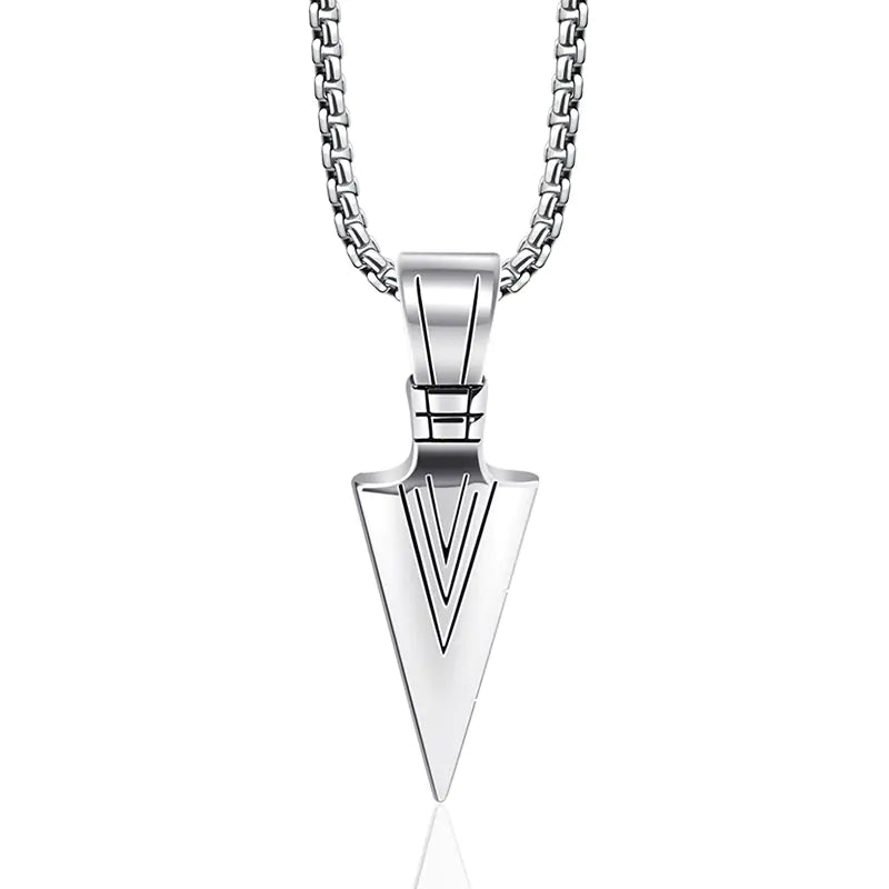 Men's Arrow Titanium Steel Necklace with Stainless Pendant