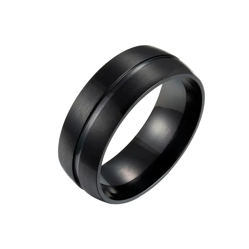 Black Stainless Steel Vintage Ring for Men