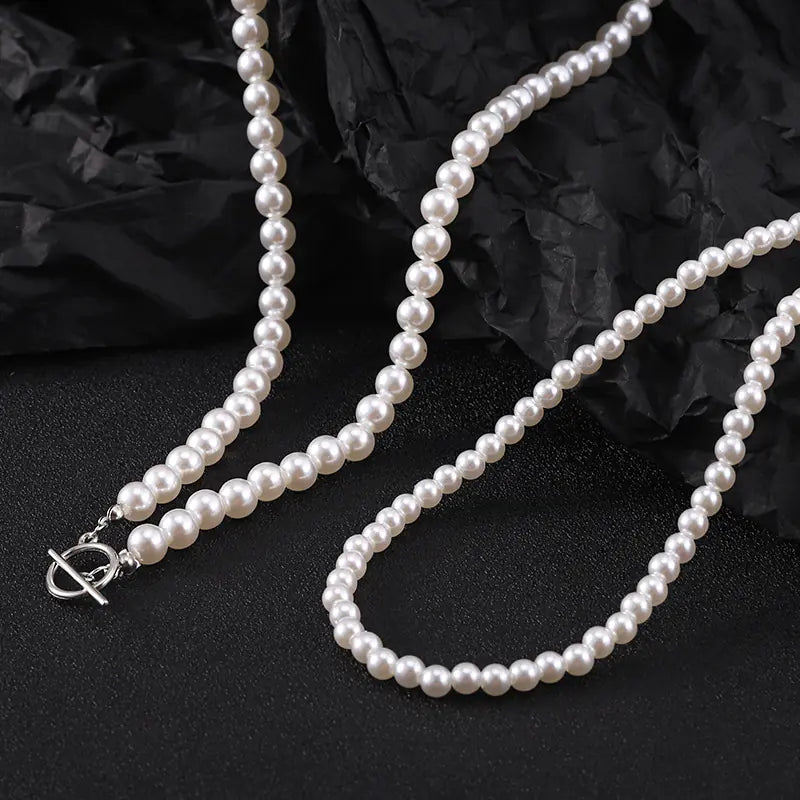 Handmade Imitation Pearl Men's Necklace