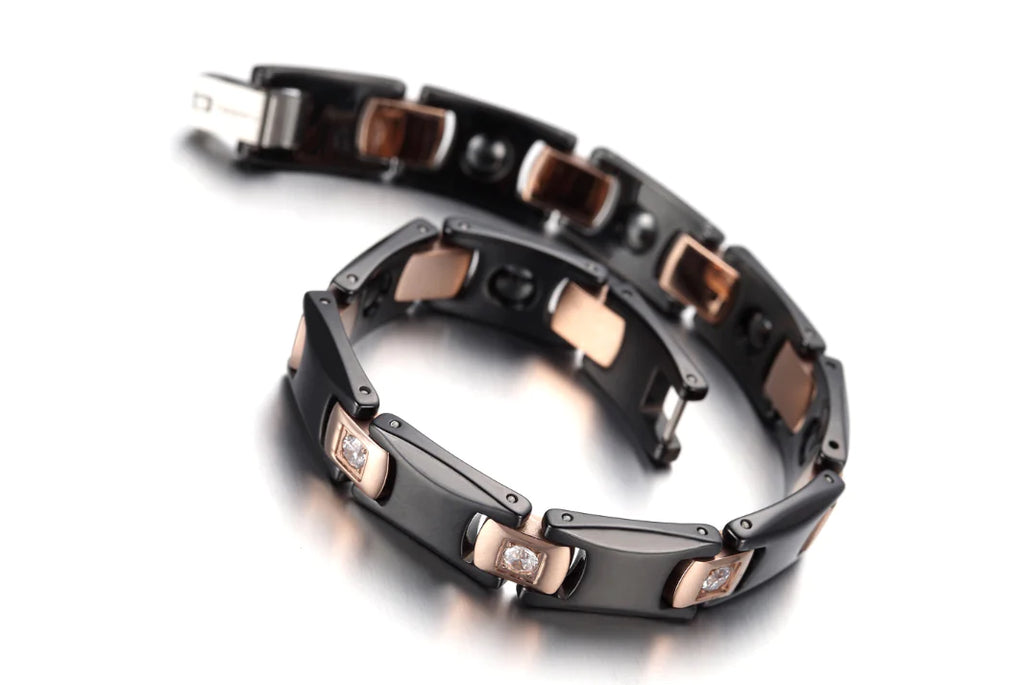 Titanium Steel and Tungsten Link Chain Bracelet