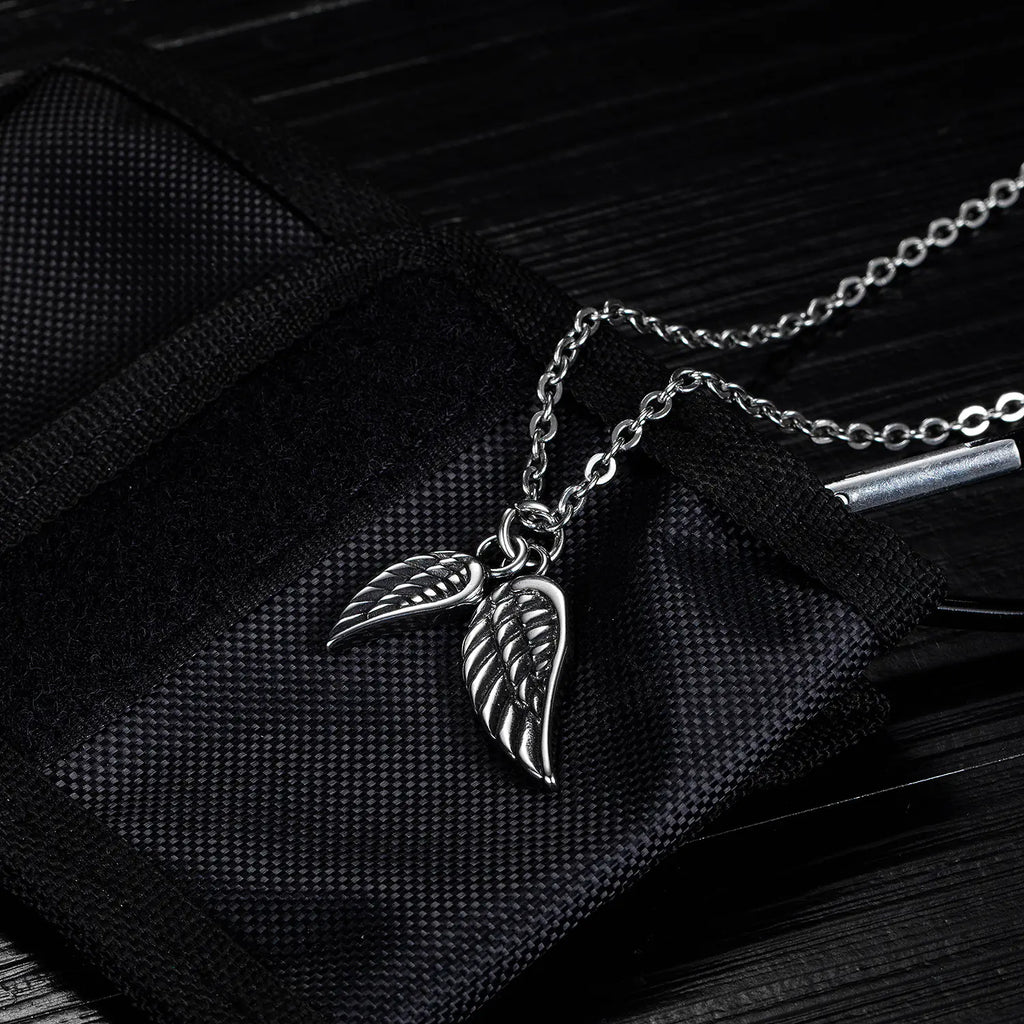 Men's Feather Necklace Angel Wing Pendant