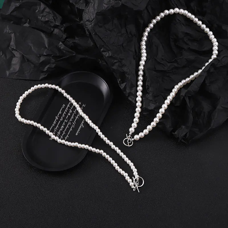 Handmade Imitation Pearl Men's Necklace