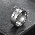 Matte Carved Diamond Ring for Men