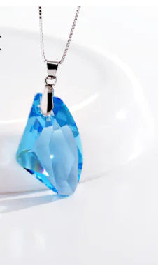 Austrian Crystal Necklace with Wish Stone Pendant
