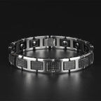 Tungsten Steel Black Magnetic Link Chain Bracelet