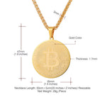 Men's Titanium Steel Bitcoin Pendant Necklace
