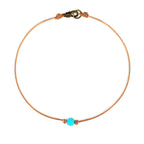 Natural Stone Turquoise Leather Woven Necklace